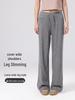 Plus Size High-Waisted Wide-Leg Knit Pants - Slimming & Casual Korean Style