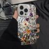Premium Art Flower Application Apple 16/17Promax Phone Case IP15 Color Silver IMD14 Personality 13 Hard