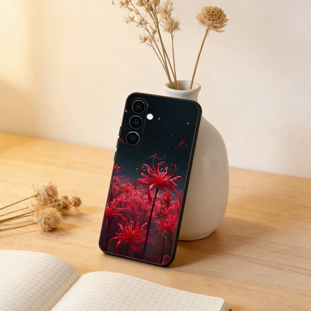 

Beautiful spider lily Phone Case For Samsung Galaxy A73,A72,A71,A70,A53,A52,A51,Soft Silicone Black Cover Samsung a52