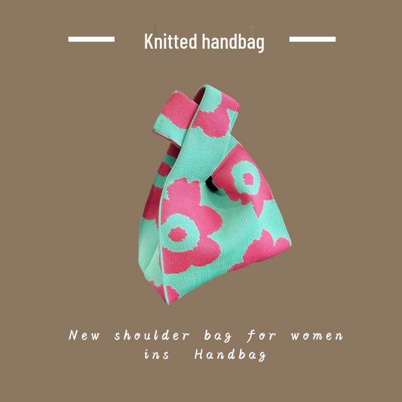 Trendy Women's Knitted Wool Bucket Handbag - Casual Tote & Lunch Box Bag