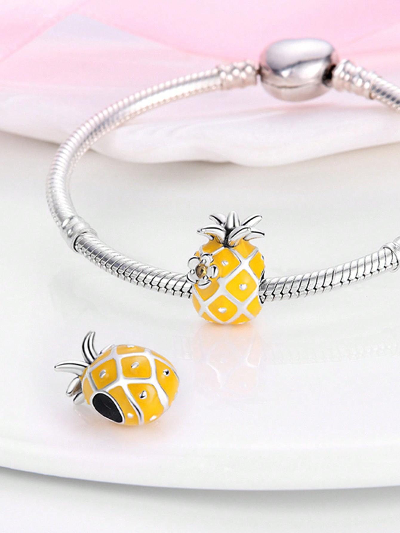 

copper Plated Authentic Charm Bead Charms Cool Pineapple Coconut Tree Bead Charms Compatible With Bracelets Womens Jewellery Gift