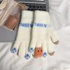 Gloves winter female cute velvet warm cold touch screen soft girl cycling student five fingers riding autumn and winter