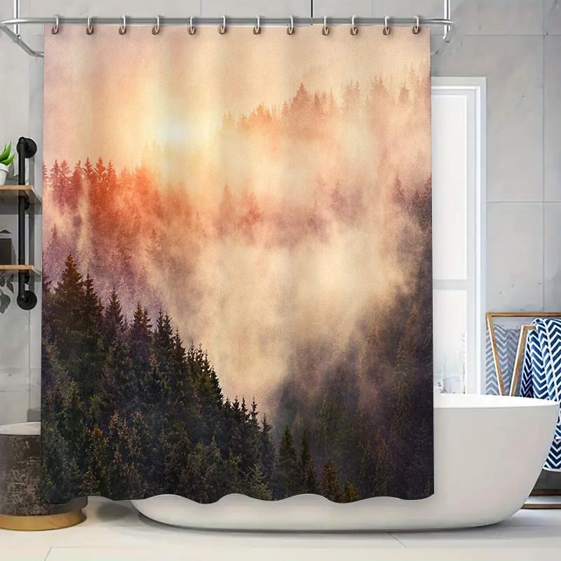 

Forest Landscape Shower Curtain Nature Trees Backdrop Scenic Bathroom Decor Woodland Theme Home Decor Artistic Shower Curtain W60H190(CM)-1 Pcs