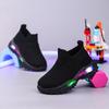 Kids Sneakers Children Baby Girls Boys Breathable Mesh Led Luminous Socks Sport Run Sneakers Shoes Sapato Infantil Light Up Shoe