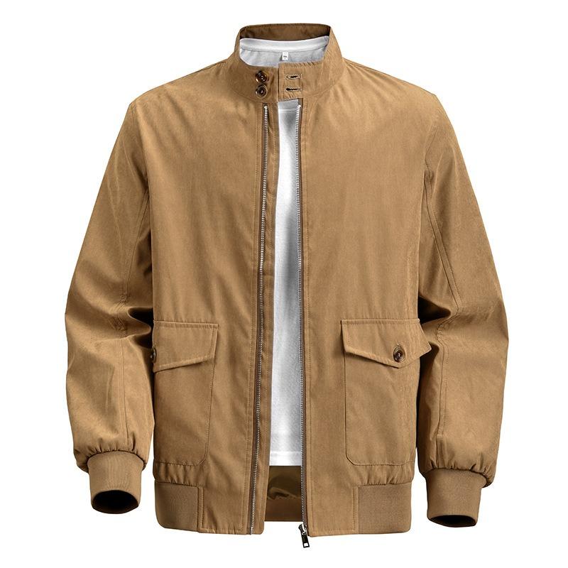 European Size Stand-up Collar Tooling Jacket Men s New Loose Casual Solid Color Men s Top Coat S (European code)