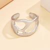 18K Gold Plated Stainless Steel Retro Baroque Open Adjustable Ring for Women