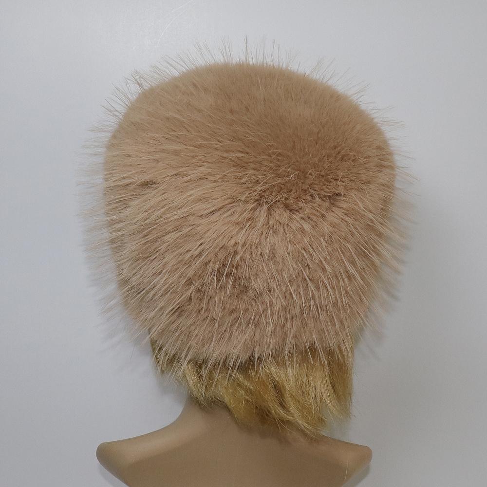 New Winter Outdoor Keep Warm Faux Fox Fur Beanies Hat Women Warm Fluffy Popular Female Round Cap Fashion Faux Raccoon Fur Hats