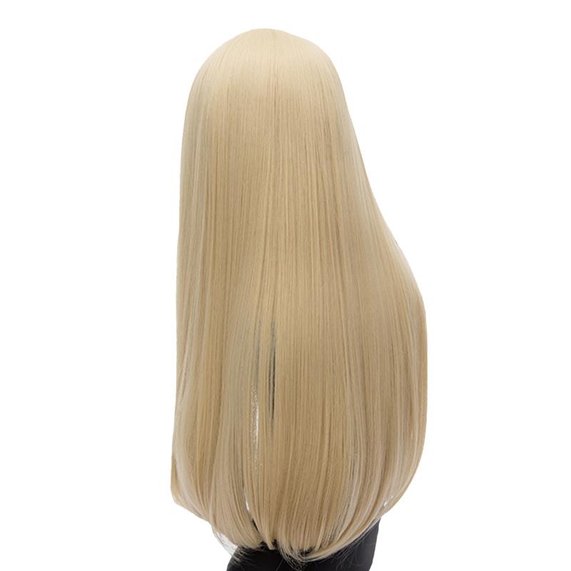 Long Straight Wigs Synthetic Orange Color Women's Wig 24 Inches Central Part Hair