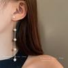 Silver Needle Pearl Tassel Two-wear Earrings French Simple High-end Stud Earrings Retro Fashion Temperament Earrings