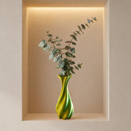 3D Printed Vase, Twisted Flower Vase, Minimalist Flower Arrangement Holders, Elegant Home Decor for Living Room Bedroom Study Table Display