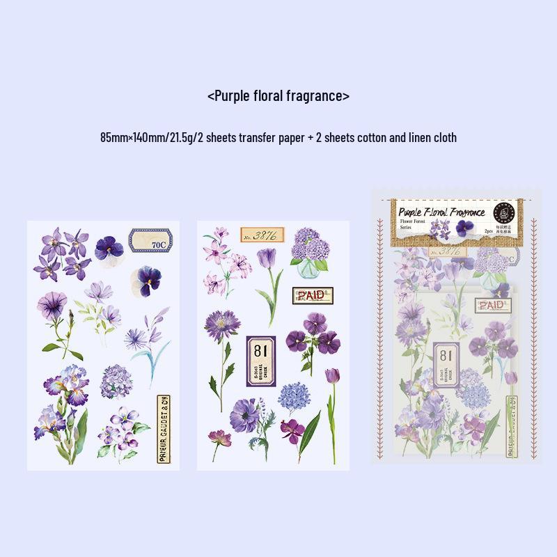 Momo PVC Heat Transfer Stickers - Flower Forest Series for Journal Decoration