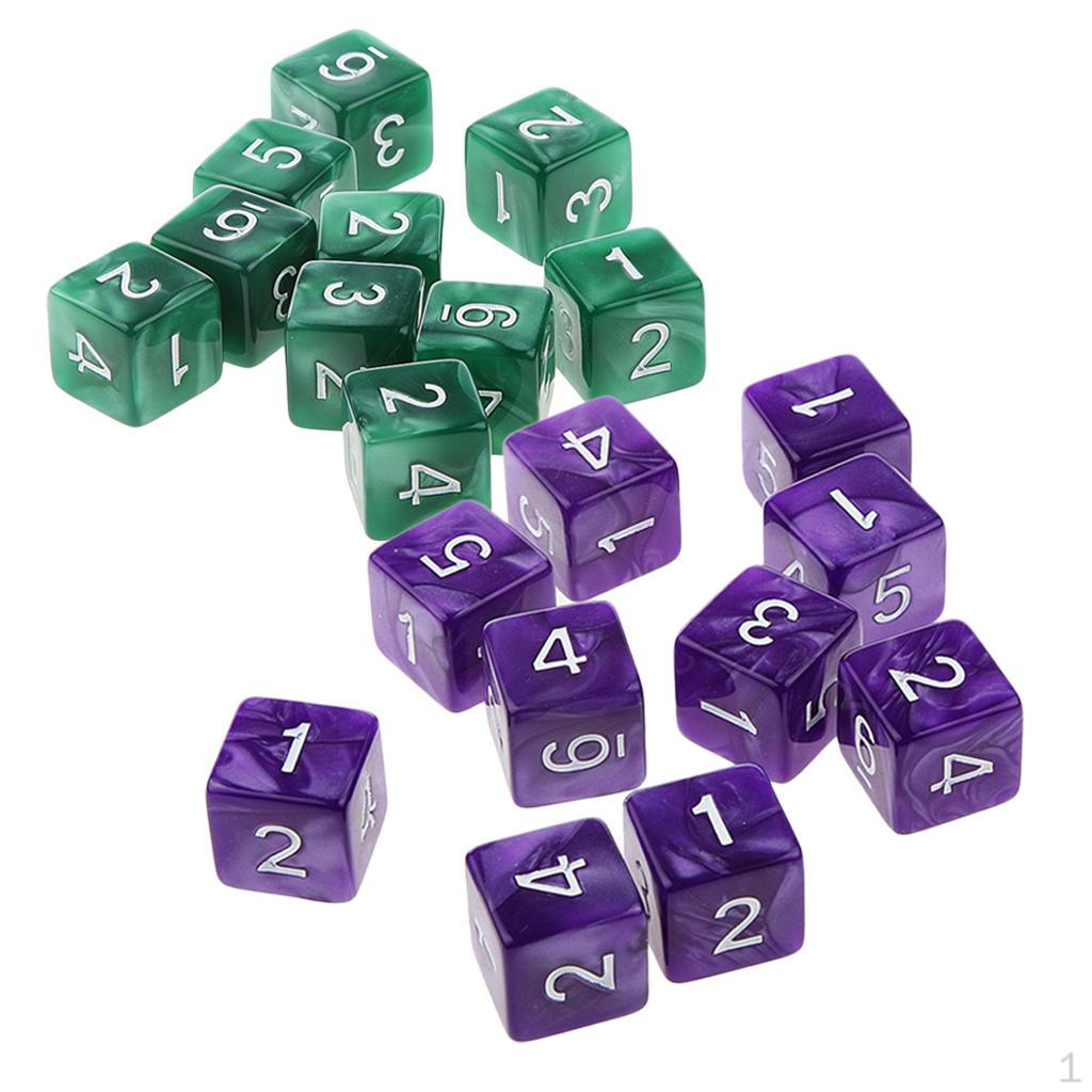20 Pcs Opaque Set D6 Six Sided Die Place for
