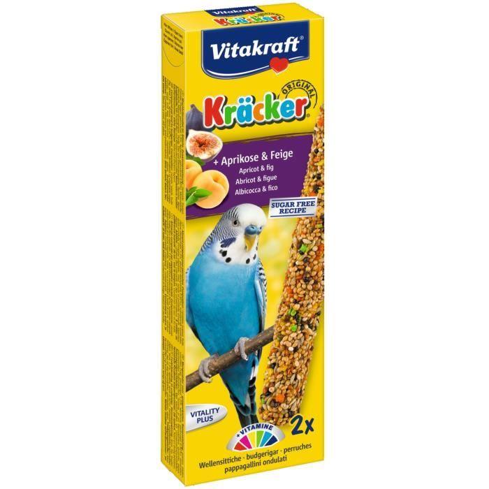 Friandise - VITAKRAFT - Kräcker Abricot Et Figue - Croustillantes - Pour Perruche - Moins De 1 Kg