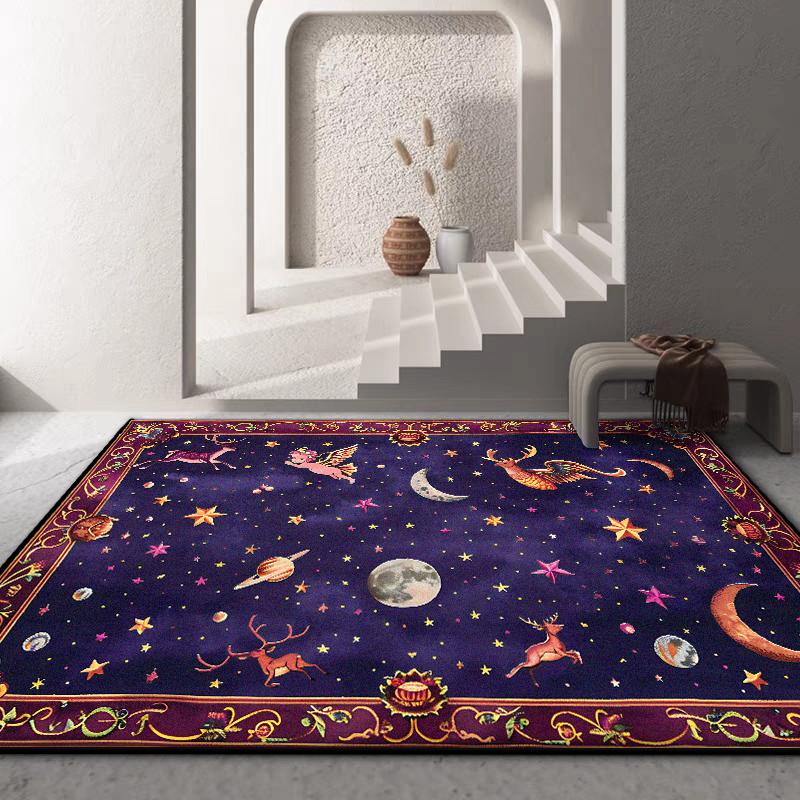 

Luxury Starry Sky Design Living Room Carpet Decoration Bedroom Bedside Fluffy Plush Rug Lounge Children Non-slip Floor Mat Soft 60x90cm