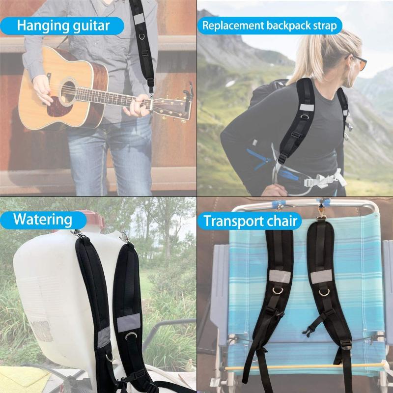 Universal Fit Replacement Backpack Straps Soft Padded Adjustable Durable Straps for Camping Duffel Bags Daily Commute Use