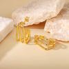 European & American Retro Geometric Hoop Earrings in Titanium Steel with 18K Texture - High-End Niche Design, Trendy Style for Women