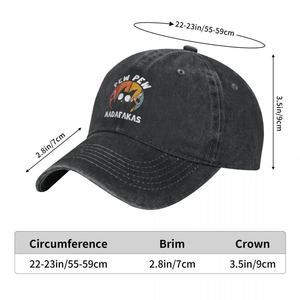 Unisex Cute Cat Pew Pew Madafakas Caps Outfits Baseball Cap Classic Headwear Funny Cats Dad Hat Adjustable