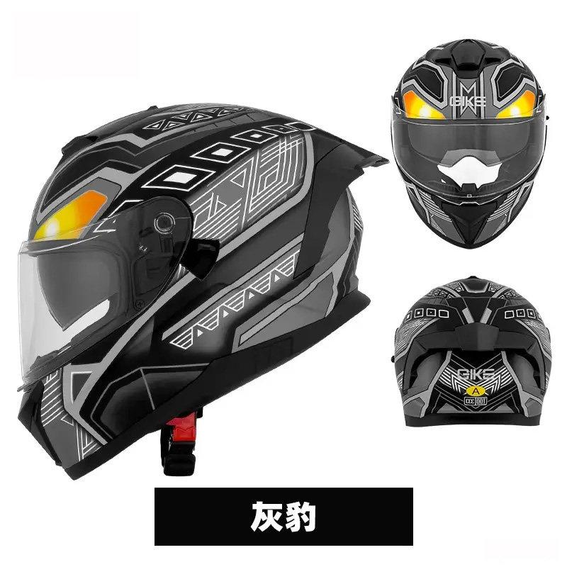 Unisex DOT ECE Certified Motorcycle Helmet with Dual Lens Full Face Cover And Large Tail Wing for Electric Scooter And Motorbike