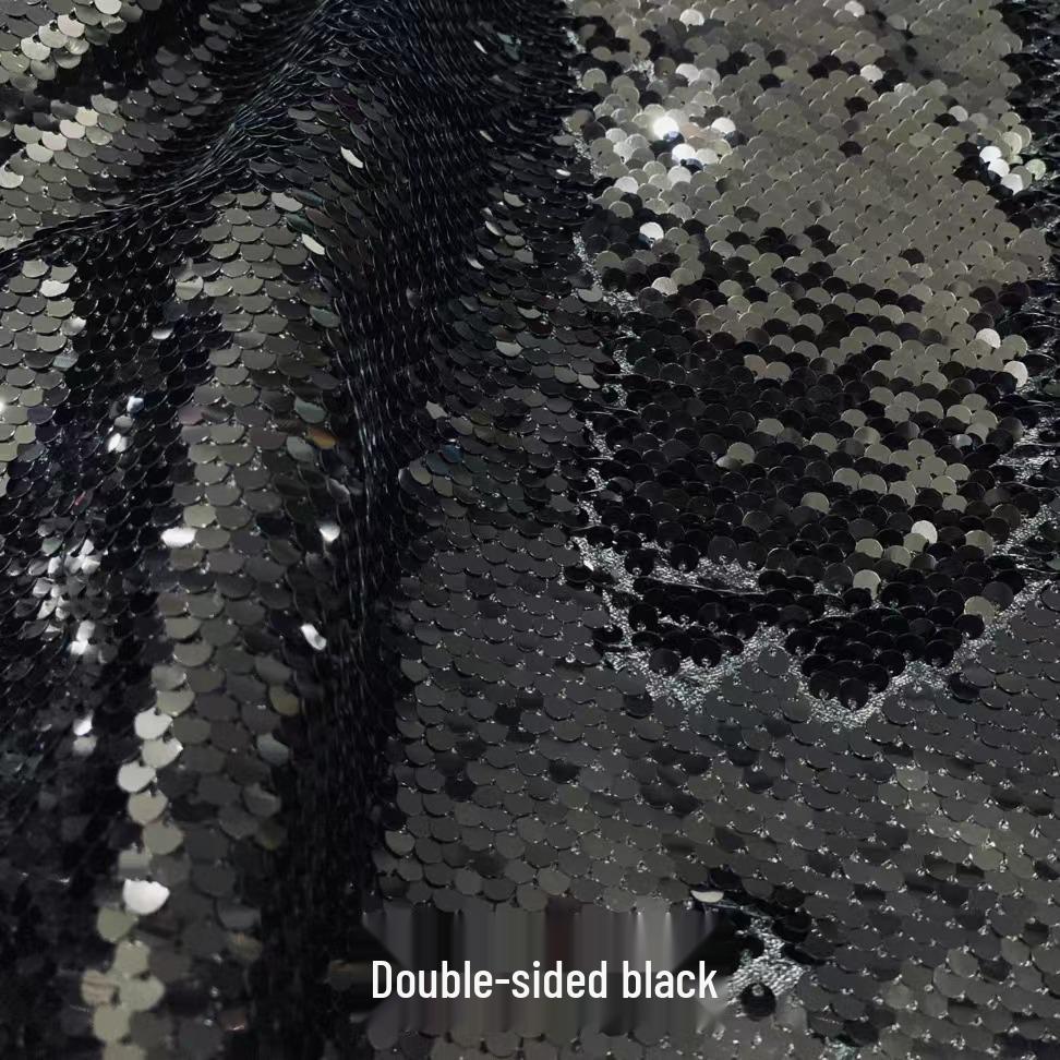 50-Color Double-Sided 5mm Sequin Fabric for Clothing, Luggage, and Wall Decoration