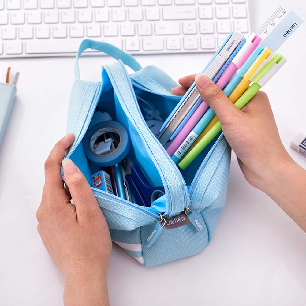 Federmäppchen mit großer Kapazität aus Canvas für Grund- und Unterstufe Federmäppchen für Jungen und Doppelstift 2 Bleistifte Oberstufe Kleinartikel