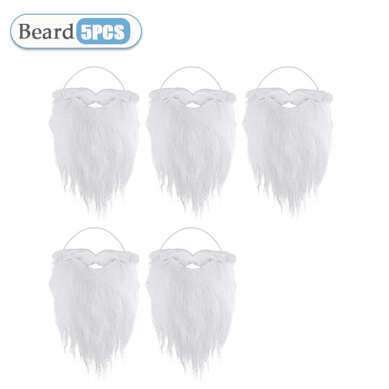 1-10PCS Santa Claus Beard Eight Character Beard Adult Children's Beard White Fake Beard 2025 New Christmas Decoration Prop