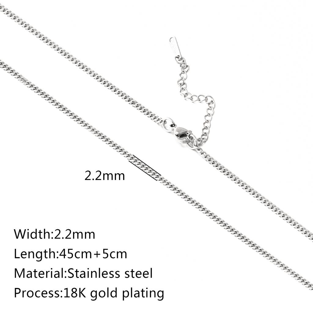 5Pcs/Lot Stainless Steel Bead Rope Link/Cuban/Paperclip Links Snake Chain Necklace Diy Women Jewelry 18K Gold Color Neck Chains