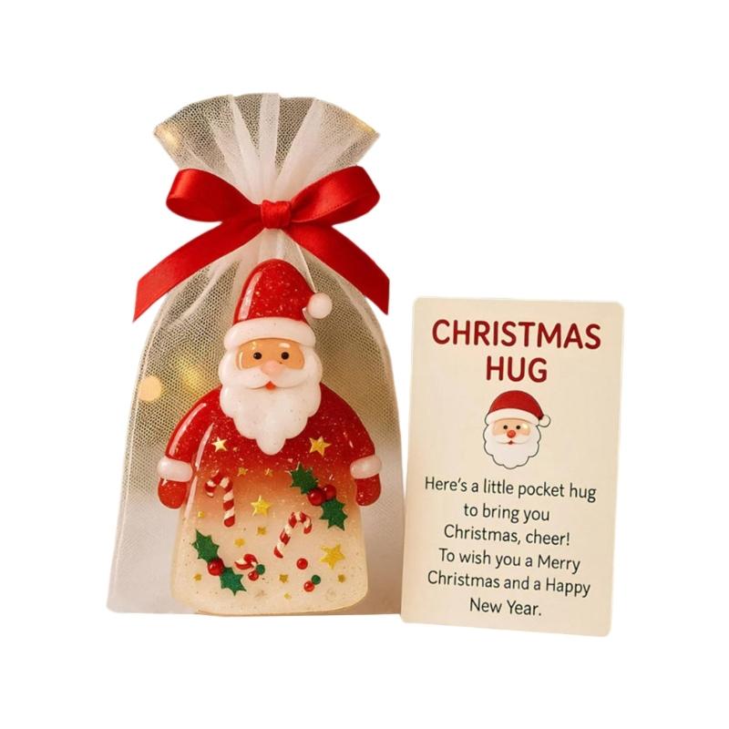 

Recycled Acrylic Santa Pocket Gift Hanging Craft Holiday Decorations For Indoor Christmas Party Setups Accessory