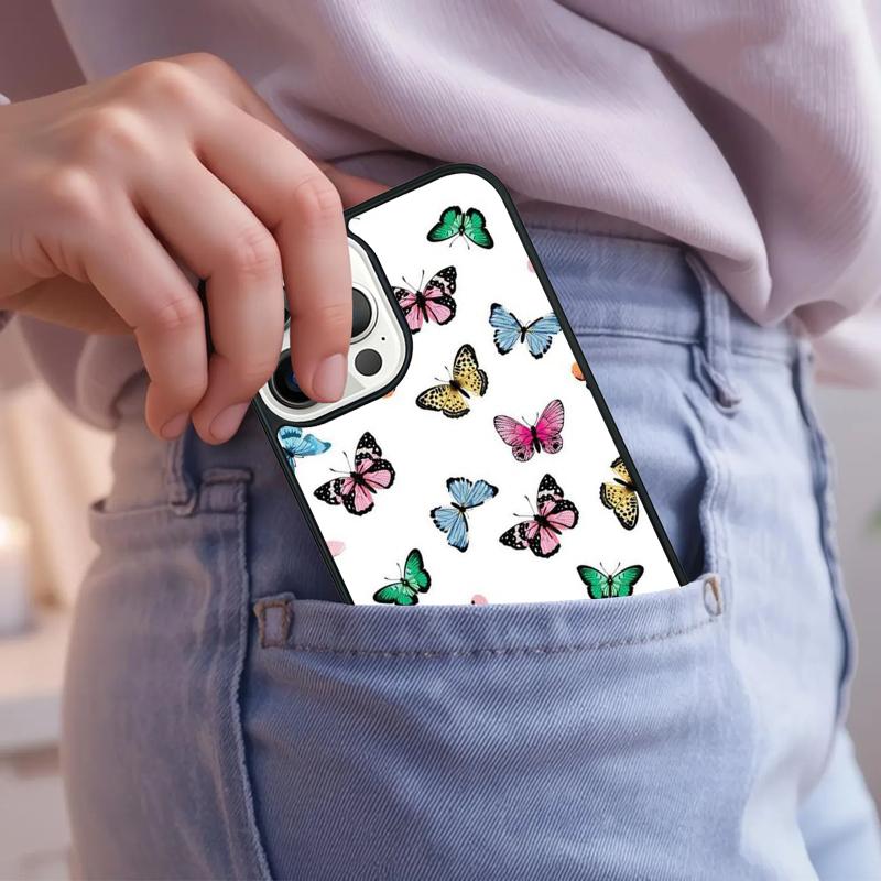 Cute Aesthetic Butterfly Phone Case For iPhone 17 Air 15 16e 14 13 Pro Max Coque 12 11 Pro Max PLUS cover
