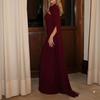 2026 Spring Women's Elegant Solid Color Slit Dresses - European & American Style