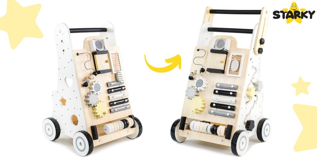 Wooden Pusher Ride-On Toy For Children, Children's Walker, Manipulation Board