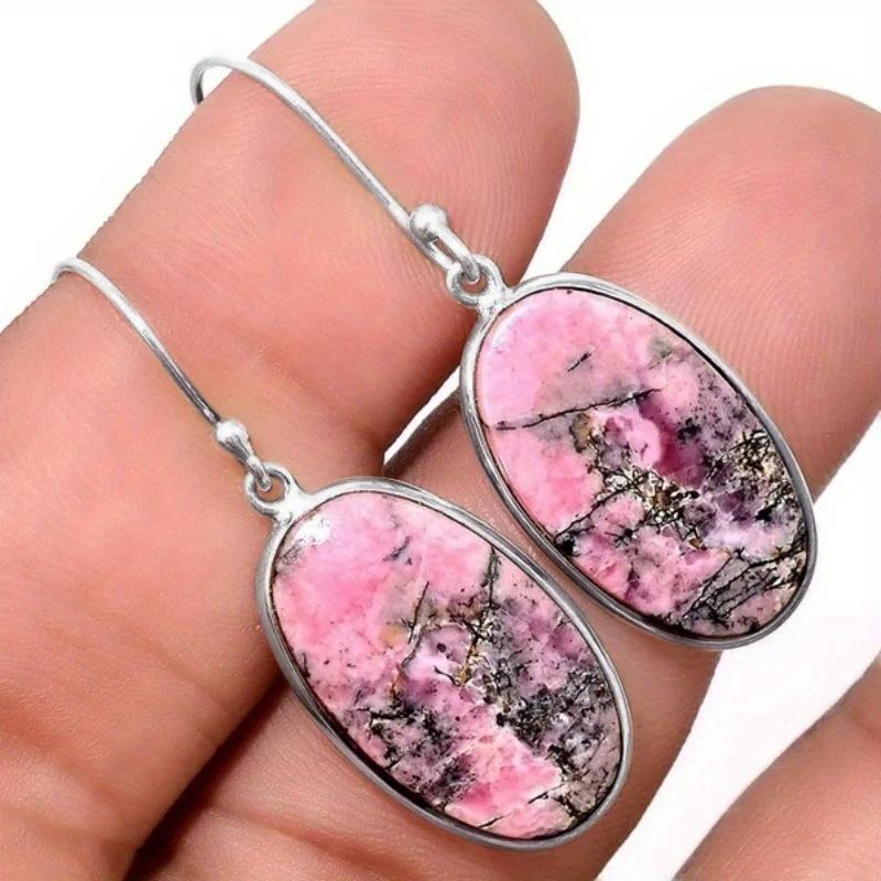 1pc Pink Textured Imitation Earrings, Fashionable Earrings