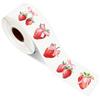 500pcs/roll Strawberry Bow Stickers 2.5cm Pink Bowknot Strawberry Stickers Decoration Notebook Scrapbooking Journaling Gift