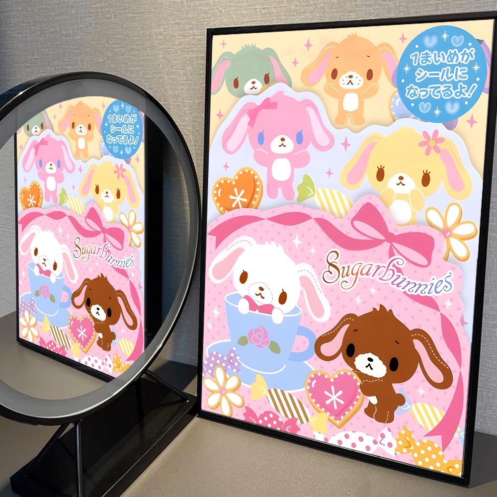 S_sugarbunnies Anime Kawaii Anime Poster Fancy Wall Sticker for Living Room Bar Art Wall Stickers Study Home Living Decoration