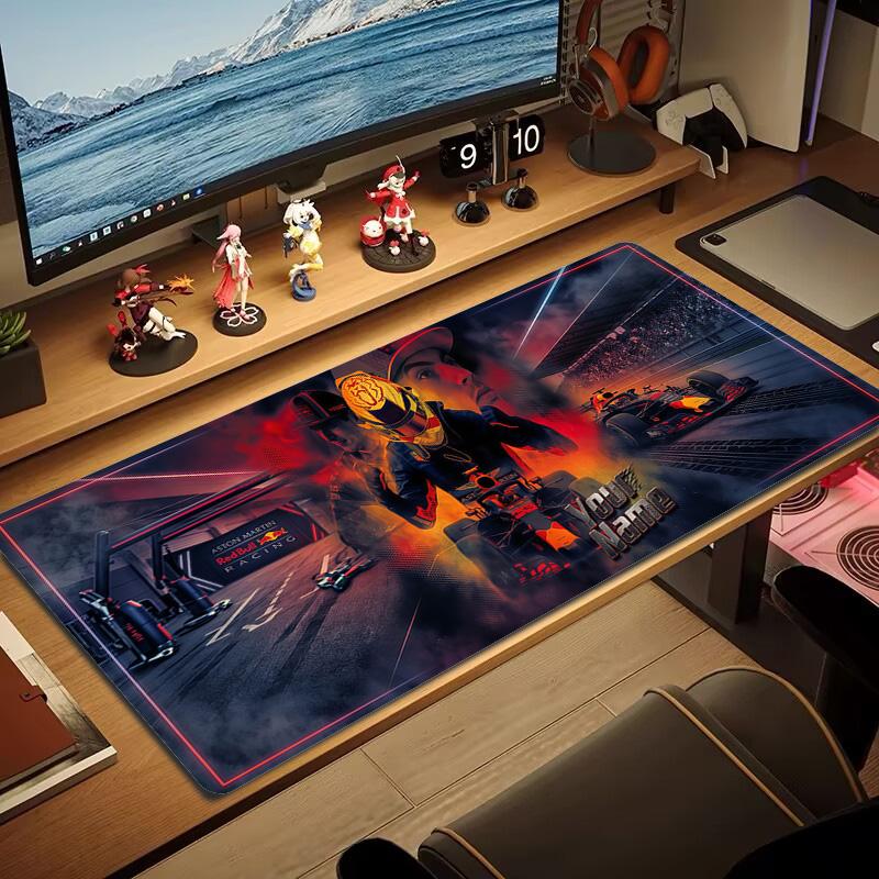Max Verstappen Custom Name Large Size Mouse Pad Large Gaming Table Cushion Non-slip Laptop Tablet Big Mousepad XXL Mat Mini PC Playmat With Lock Edge