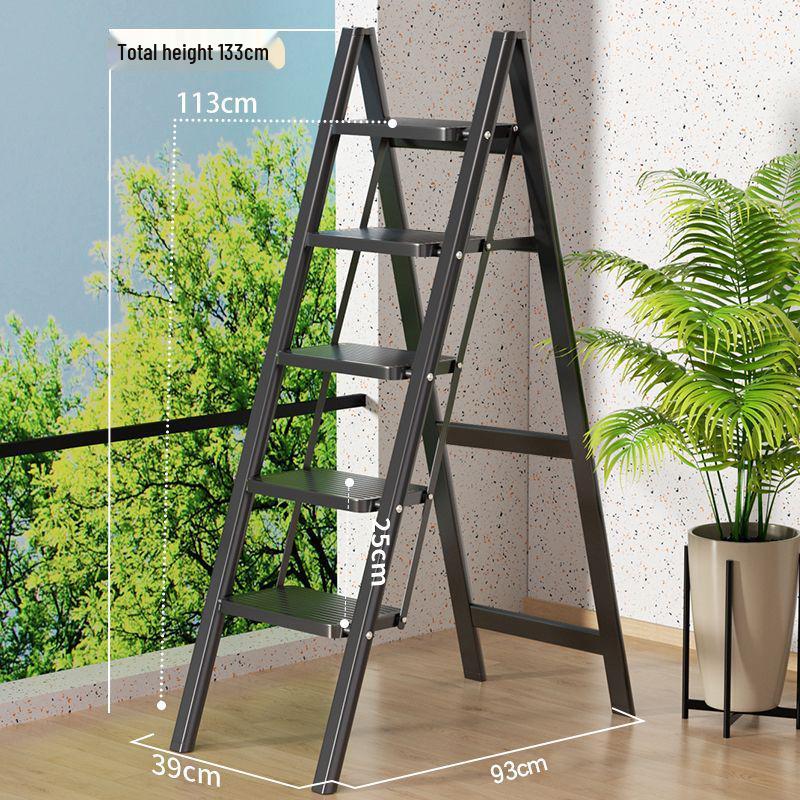 Housewarming Thickened A-Frame Folding Ladder with Enlarged Red Pedal for Safety