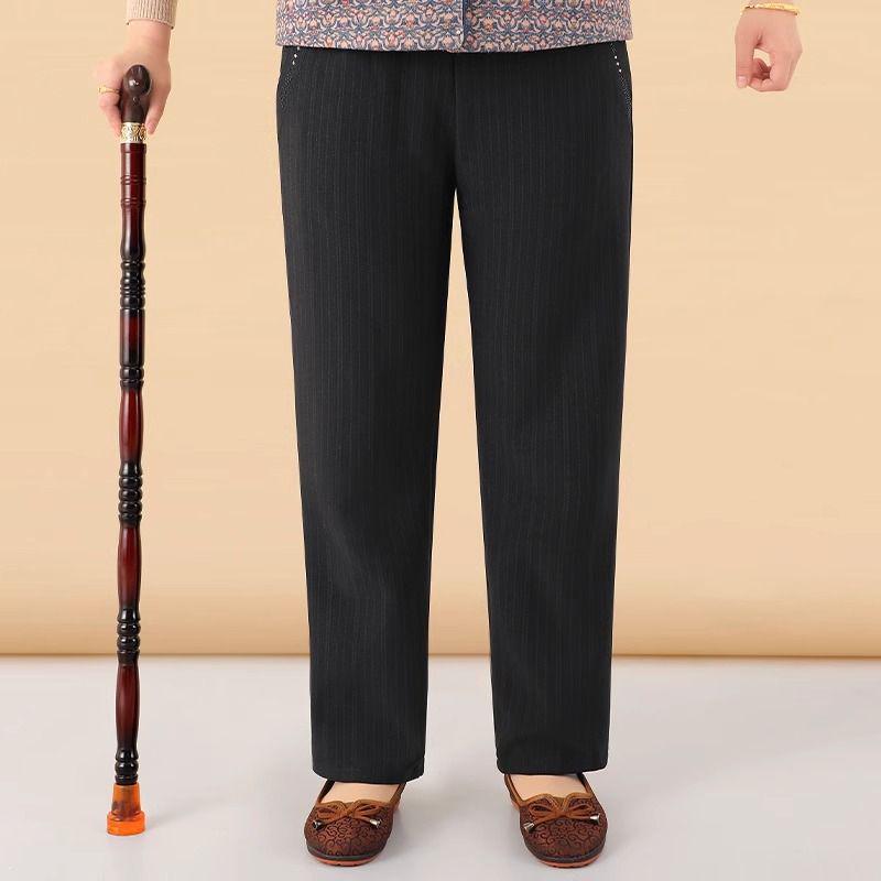 

Брюки из овечьей шерсти с флисовой подкладкой для пожилых женщин - Толстые, свободного кроя для зимы