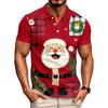 Men's Casual Short Sleeve Shirt with Christmas Print and Loose Fit for Holiday