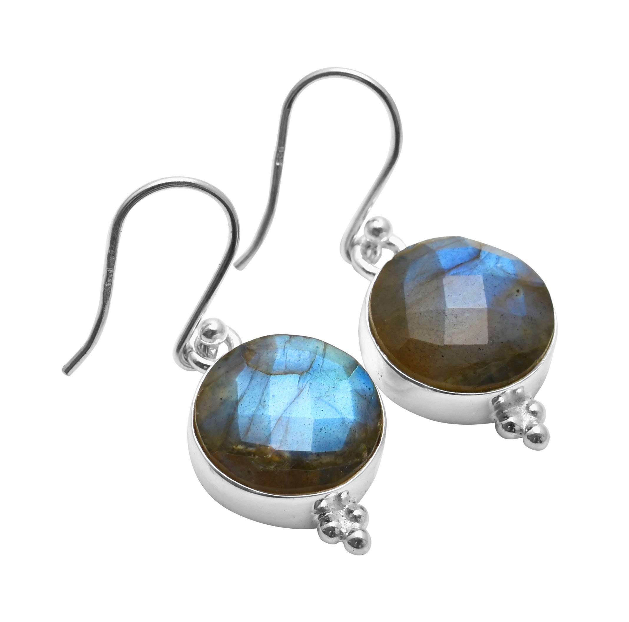 

Labradorite Gemstone Earrings Solid 925 Sterling Silver Handmade Earrings Jewelry Gift For Women And Girls E-3622