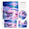 1/4pcs Luxury Beach Shell Waterproof Shower Curtain Set Decorative Bathroom Set Non-Slip Carpet Toilet Cover Bath Mat And 12 Hooks