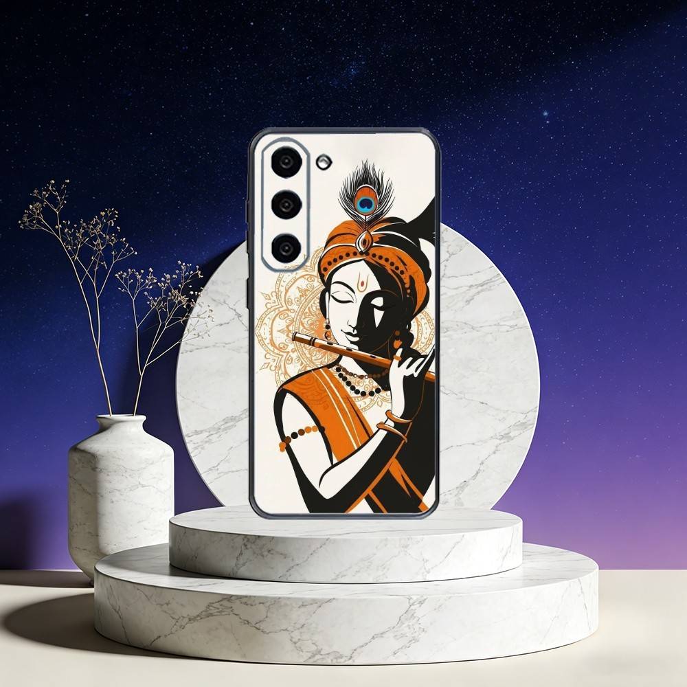 Indian God Lord Krishna Phone Case For Samsung Galaxy A73,A72,A71,A70,A53,A52,A51,Others Soft Black Cover