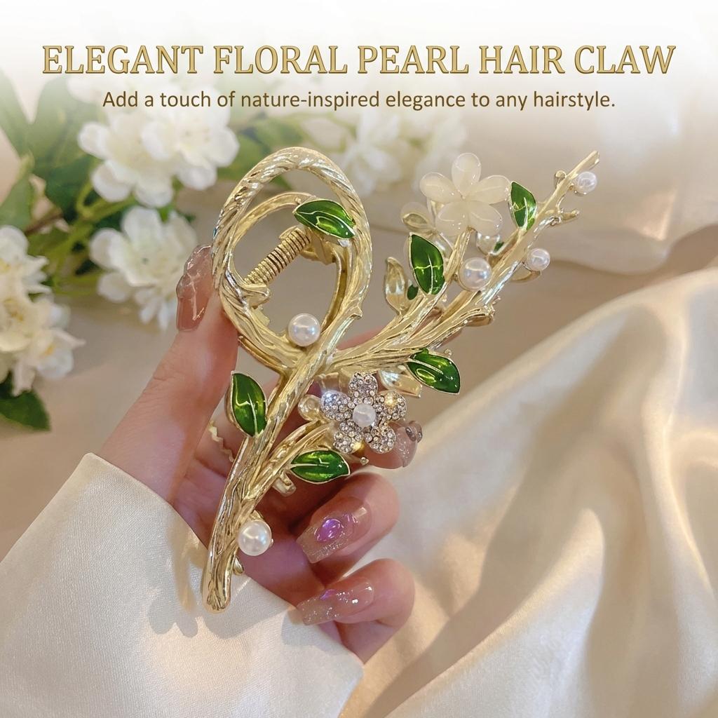 Floral Hair Clips for Women Elegant Flower Design Grip Hair Accessories for Wedding Party Daily Use