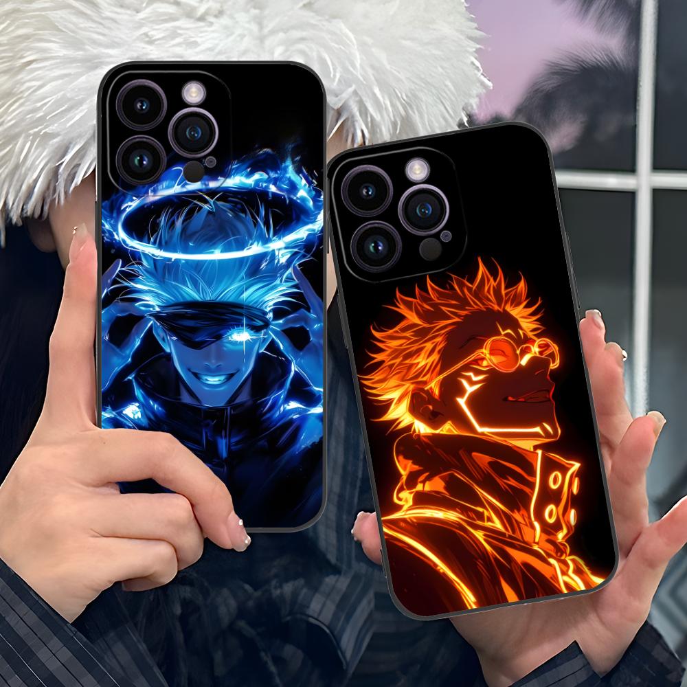 Jujutsu Kaisen Neon JJK Phone Case for iPhone 16 15 14 13 12 11 X XR XS 8 7 Pro Max Plus Mini Colour Printing Cover Cellphones