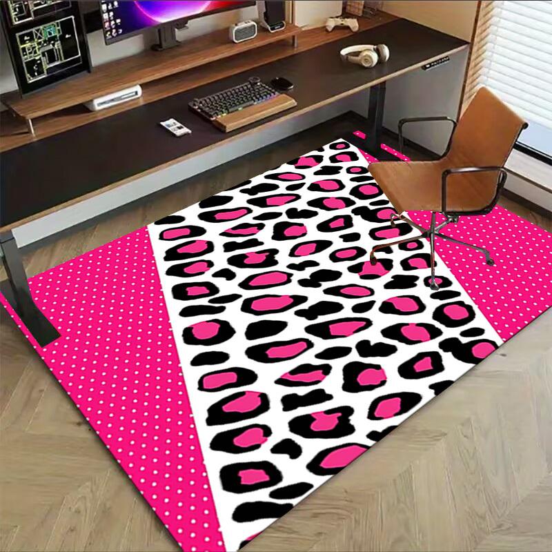 1 Stück Gepardenmuster Polka Dots Extra Groß Rutschfester Teppich, Büro, Familie, Schlafzimmer, Studio - Großer Teppich für Innenbereiche, Lebendige Farben - W296