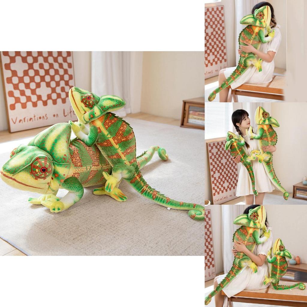 Realistic Plush Chameleon Stuffed Toy Large 80cm And 110cm Soft Pp Cotton