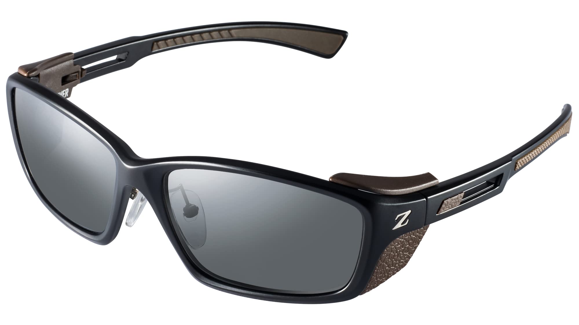 

Zeque Polarized Sunglasses HOVER Black Brown TRUEVIEW MIRROR F-1968 & FOCUS/SILVER