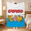 A fat yellow cat cute Garfiel Throw 240g flannel blanket, suitable for sofas, beds, offices,  exquisite gift blankets