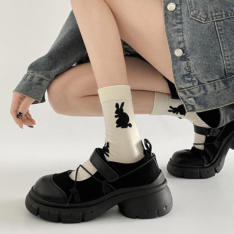 Women's Loafers Black Round Head Retro Heightening Thick Bottom Mary Jane Shoes Heels Women Shallow Mouth Pumps Single Shoes