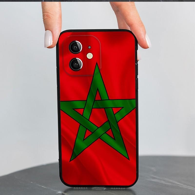 Telefonhülle mit marokkanischer Flagge für Apple iPhone 14 Pro 13 Mini 11 12 Max Xr X Xs 6 6s 7 8 Plus stoßfeste Rückseite