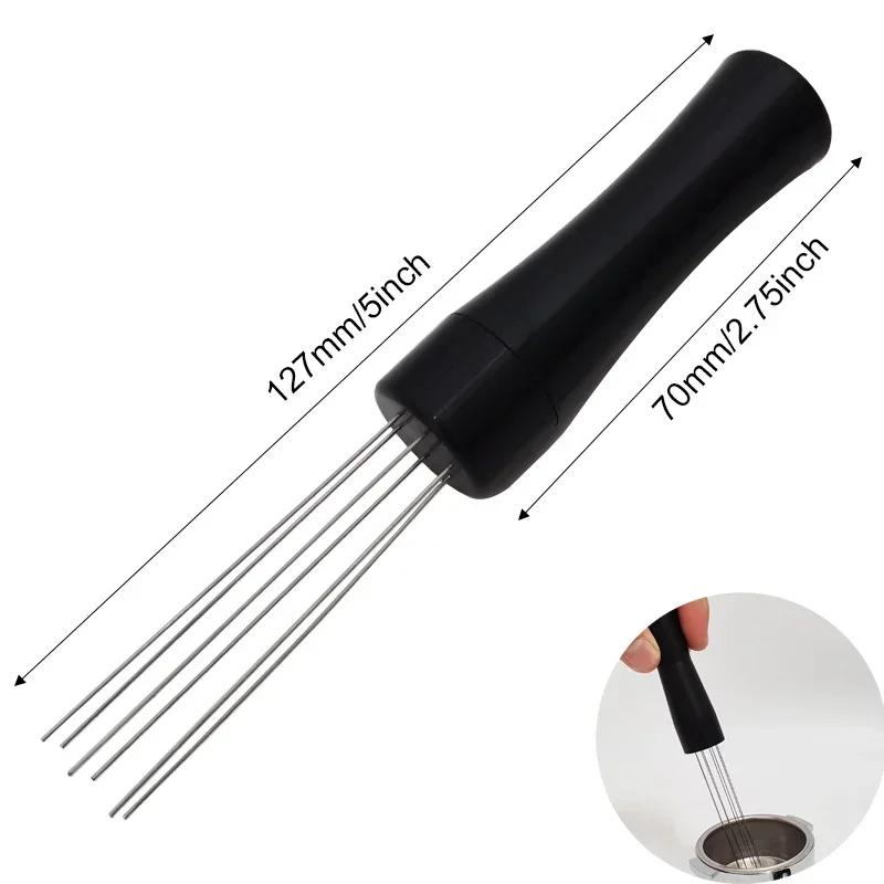 Professional Aluminum WDT Coffee Stirring Needle 6 Prong Tool for Espresso Machine Portafilter Coffee Powder Distributor