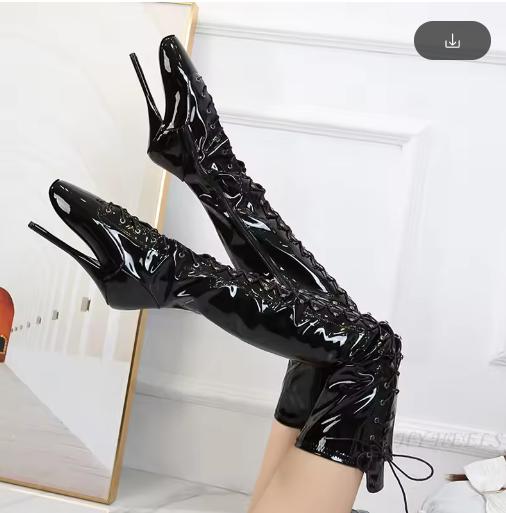 Fashion 18cm Extreme High Heels Women Thigh Ballet Boots,Fetish Pole Dance Shoes,Men Cosplay Botas,Black,36-46,Custom Colors,Dropship